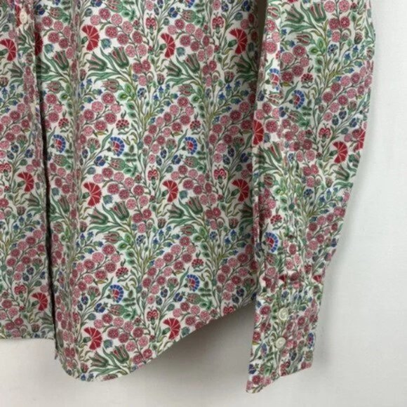 J.Crew x Liberty 6 Shirt Floral Isborella Print White Pink Red Pink Green - Picture 12 of 15